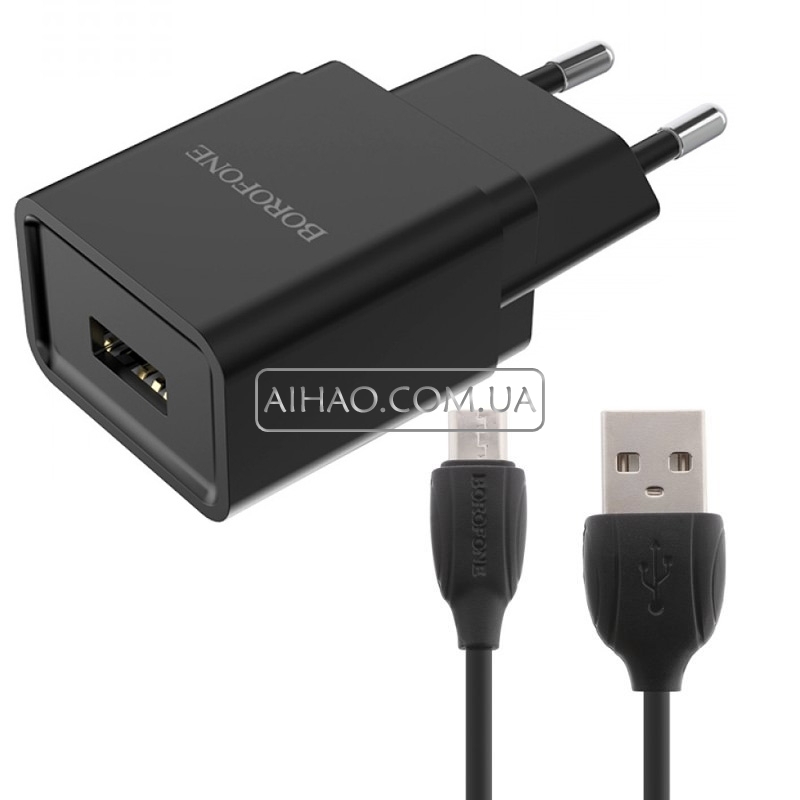 Сетевое зарядное устройство Borofone BA19A Micro-USB
