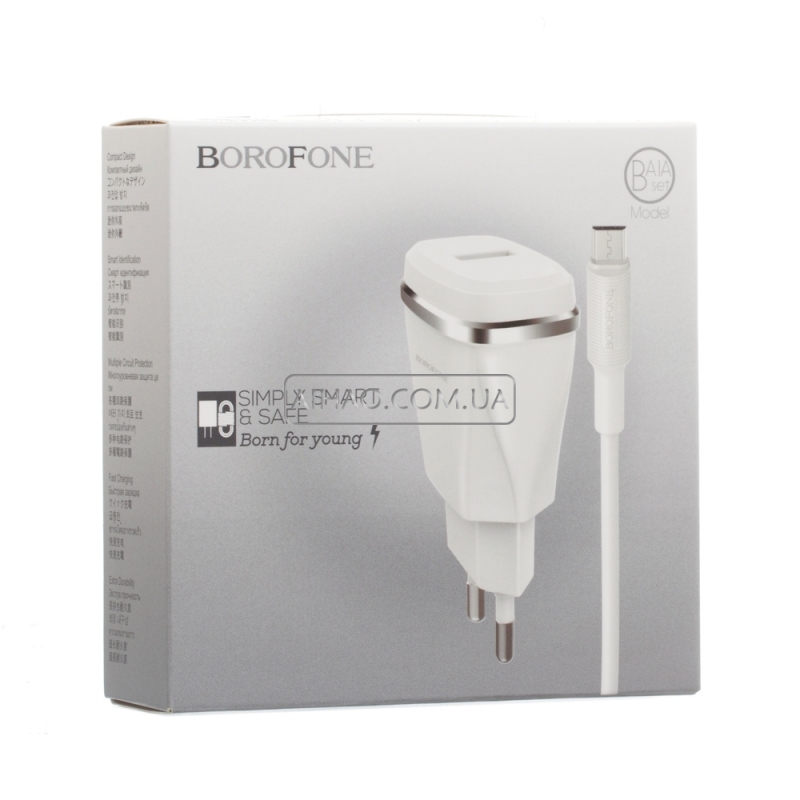 Сетевое зарядное устройство Borofone BA1A 1USB White (BA1A)