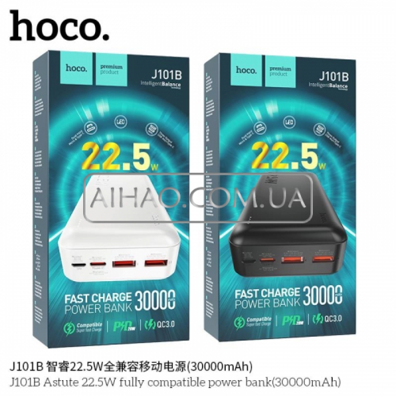 Портативний акумулятор Power Bank Hoco J101A 20000Mah
