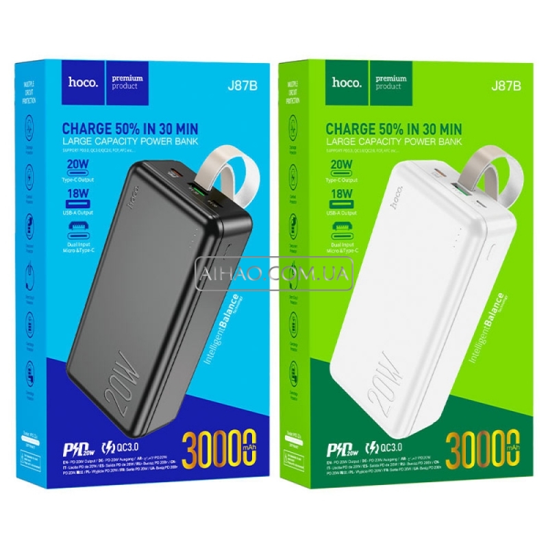 Портативний акумулятор Power Bank Hoco J87B 30000Mah