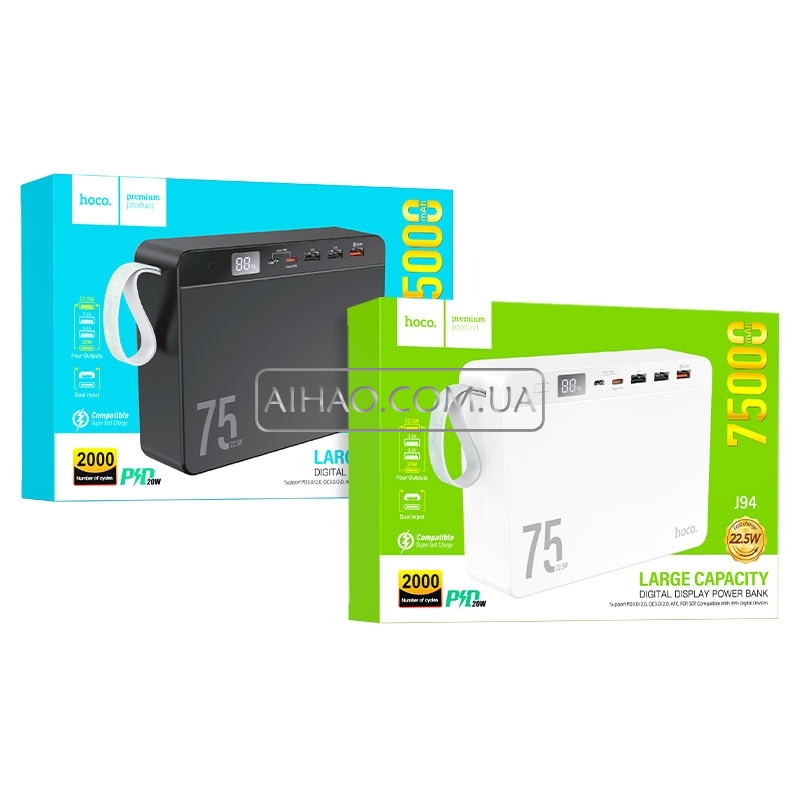 Портативний акумулятор Power Bank Hoco J94 75000Mah