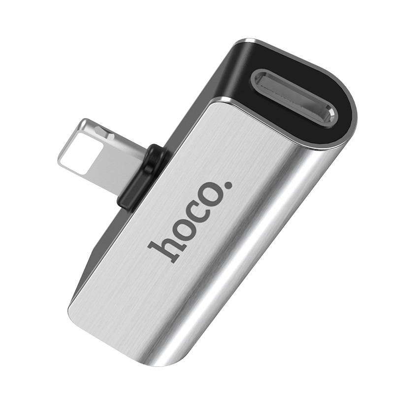 Переходник Hoco LS25 Lightning to 3,5 AUX silver
