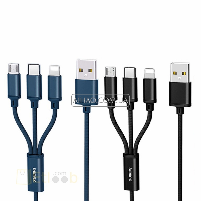 Кабель USB Remax RC-131th 3in1 Type-C, Lightning, Micro-USB