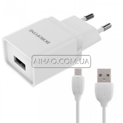 Сетевое зарядное устройство Borofone BA19A Micro-USB