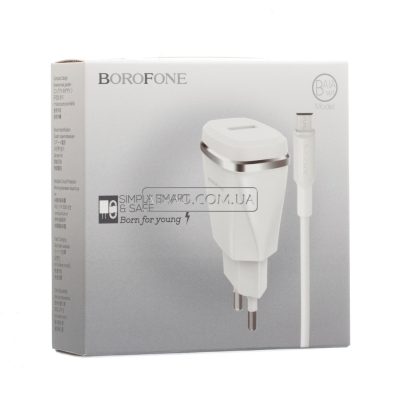 Сетевое зарядное устройство Borofone BA1A 1USB White (BA1A)