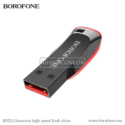 Флеш пам'ять USB Borofone BUD2 USB 2.0 128GB Steel