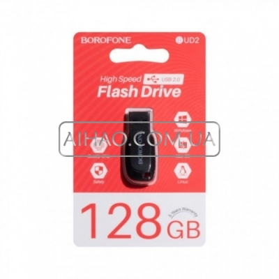 Флеш пам'ять USB Borofone BUD2 USB 2.0 128GB Steel