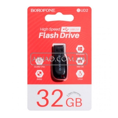 Флеш пам'ять USB Borofone BUD2 USB 2.0 32GB Steel