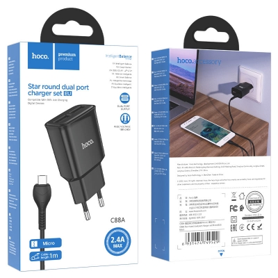 Сетевое зарядное устройство HOCO C88A Micro-USB