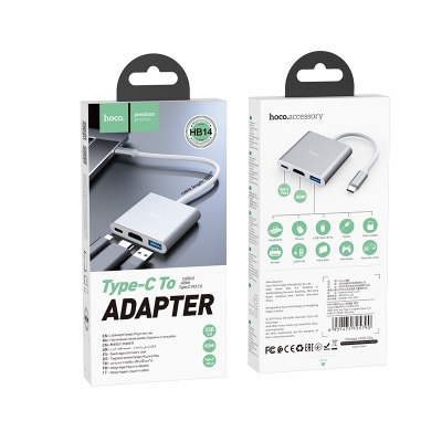 Usb Hub Hoco HB14 (Type-C to USB+HDMI+Type-C)