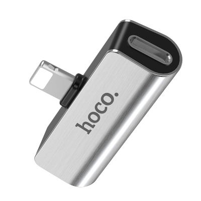 Переходник Hoco LS25 Lightning to 3,5 AUX silver