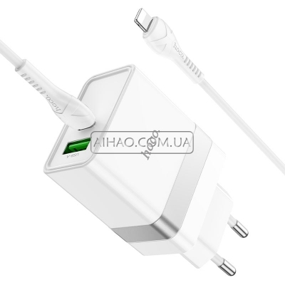 Мережевий зарядний пристрій Hoco N21 Type-C to Lightning