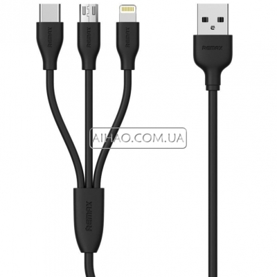 Кабель USB Remax RC-109th 3in1 Type-C, Lightning, Micro-USB