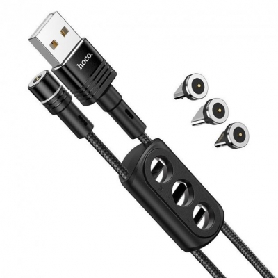 Кабель USB HOCO U98 3in1 Type-C, Lightning, Micro-USB