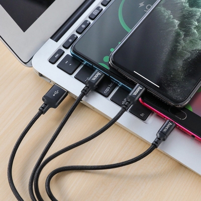 Кабель USB HOCO X14 3in1 Type-C, Lightning, Micro-USB